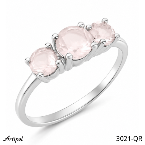 Ring 3021-QR mit echter Rosenquarz