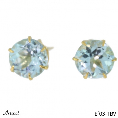 Earrings Ef03-TBV with real Blue topaz gold plated