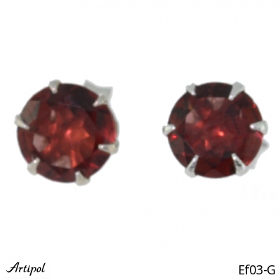 Earrings Ef03-G with real Red garnet