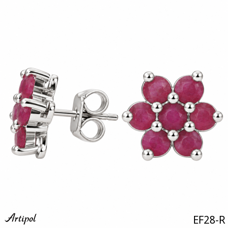Earrings EF28-R with real Ruby