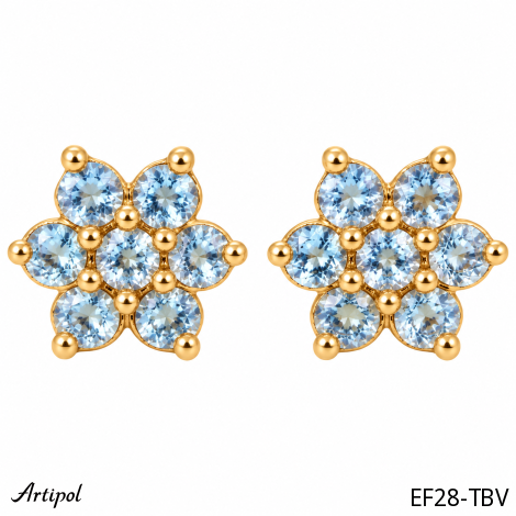 Boucles d'oreilles EF28-TBV en Topaze bleue véritable