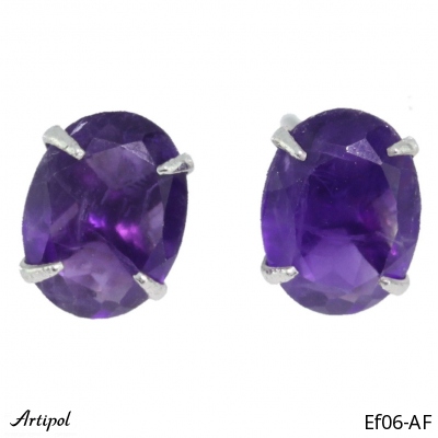 Earrings Ef06-AF with real Amethyst faceted