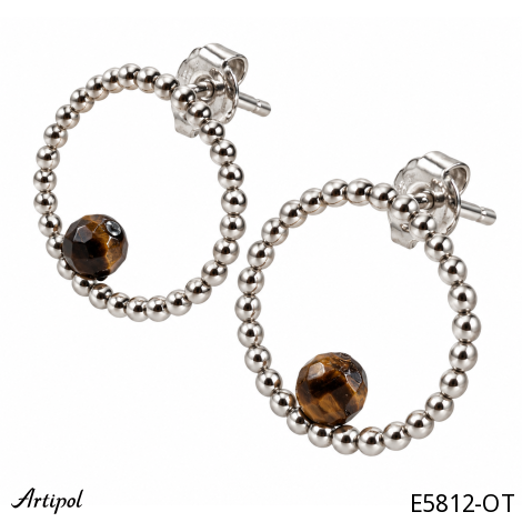 Boucles d'oreilles E5812-OT en Oeil de tigre véritable