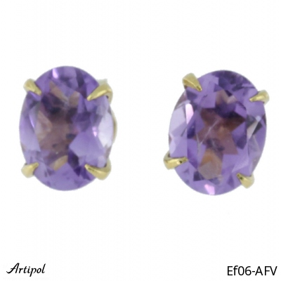 Earrings EF06-AFV with real Amethyst