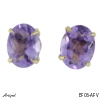 Earrings Ef06-AFV with real Amethyst gold plated