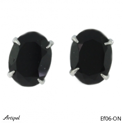 Boucles d'oreilles Ef06-ON en Onyx noir véritable
