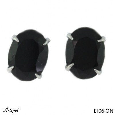 Boucles d'oreilles EF06-ON en Onyx noir véritable
