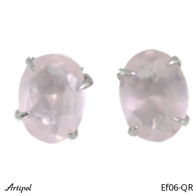 Earrings EF06-QR with real Rose Quartz