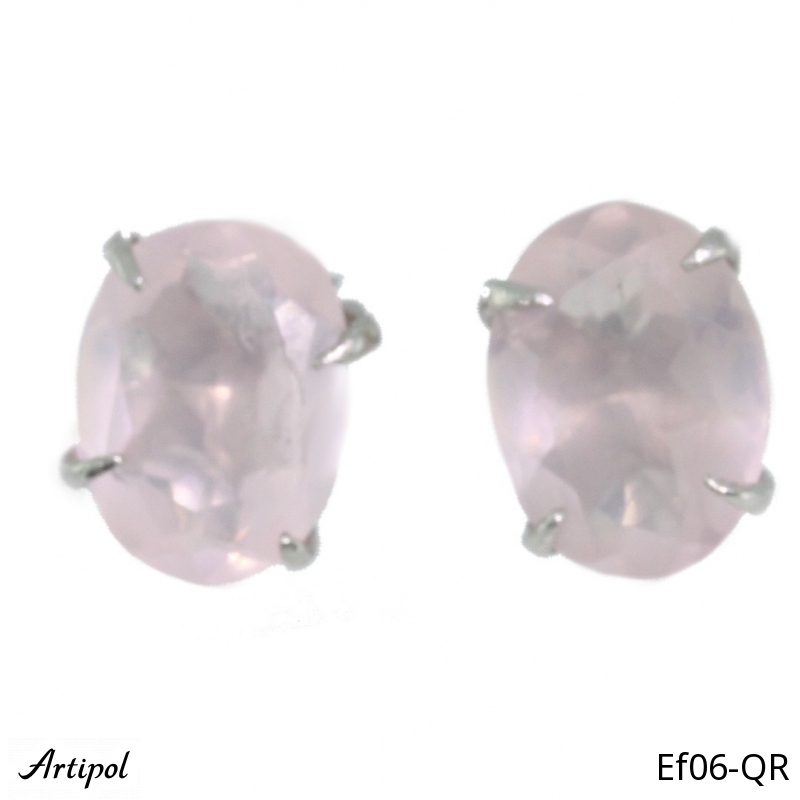 Boucles d'oreilles EF06-QR en Quartz rose véritable