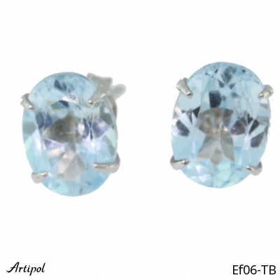 Earrings Ef06-TB with real Blue topaz