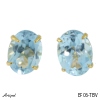 Ohrringe Ef06-TBV mit echter vergoldetem blauen Topas