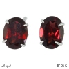 Earrings Ef06-G with real Red garnet