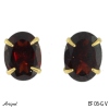 Earrings Ef06-GV with real Red garnet gold plated