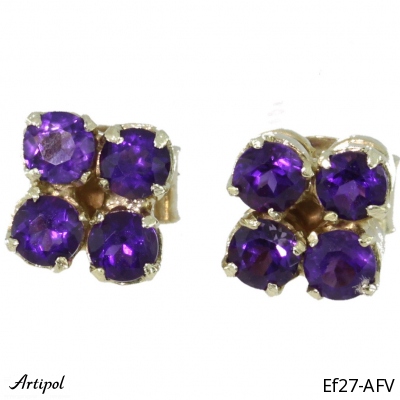 Earrings EF27-AFV with real Amethyst