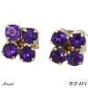 Earrings Ef27-AFV with real Amethyst gold plated