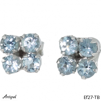 Earrings Ef27-TB with real Blue topaz