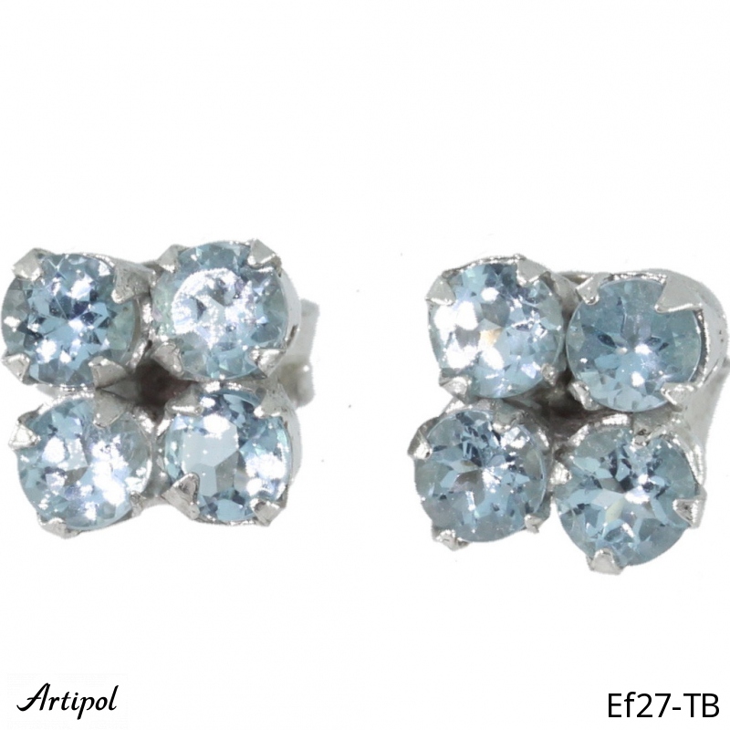 Earrings EF27-TB with real Blue topaz