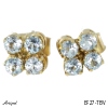 Earrings Ef27-TBV with real Blue topaz gold plated