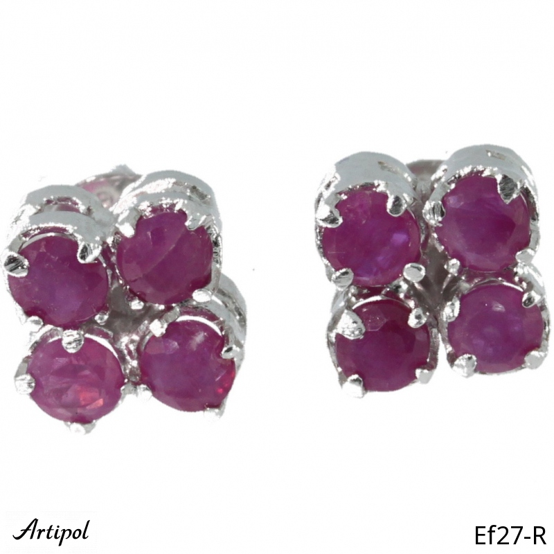Earrings EF27-R with real Ruby