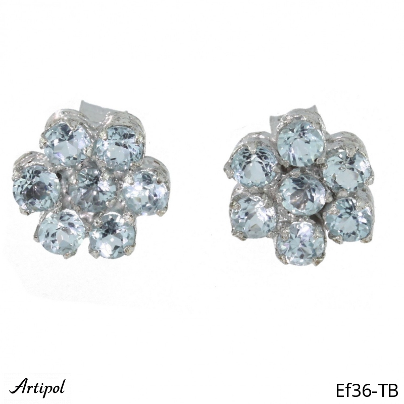 Boucles d'oreilles EF36-TB en Topaze bleue véritable