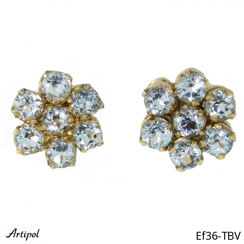 Earrings Ef36-TBV with real Blue topaz gold plated