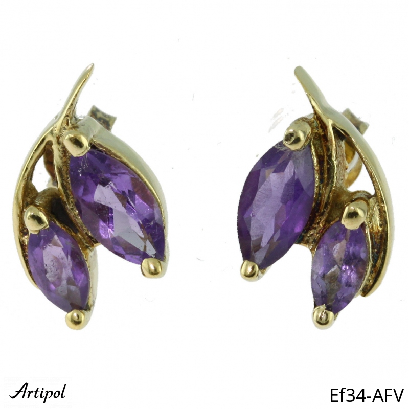 Earrings EF34-AFV with real Amethyst