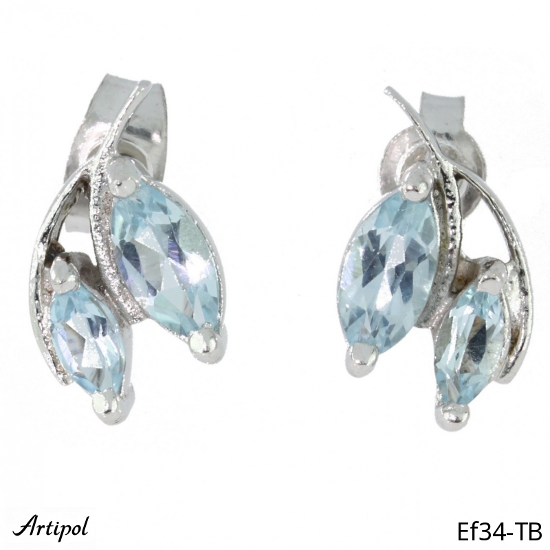 Earrings EF34-TB with real Blue topaz