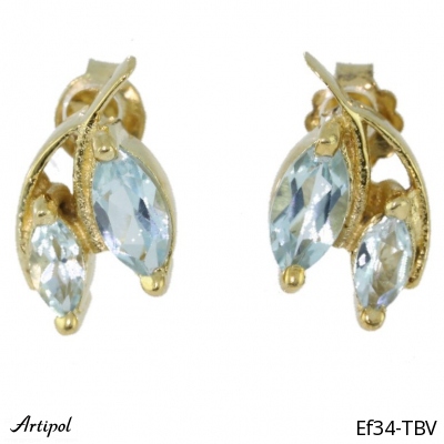 Earrings Ef34-TBV with real Blue topaz gold plated