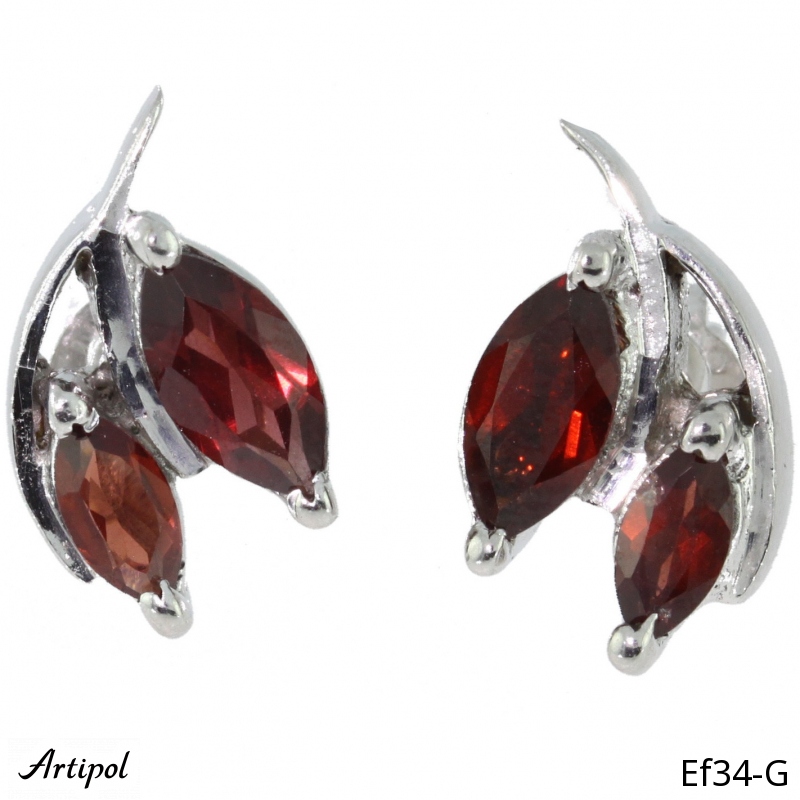 Earrings EF34-G with real Garnet