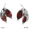 Earrings Ef34-G with real Red garnet