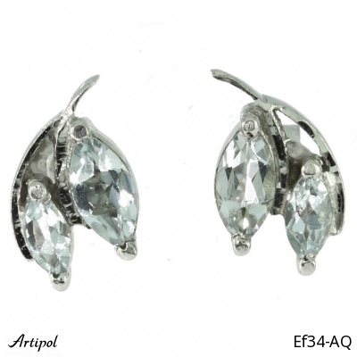 Earrings Ef34-AQ with real Aquamarine