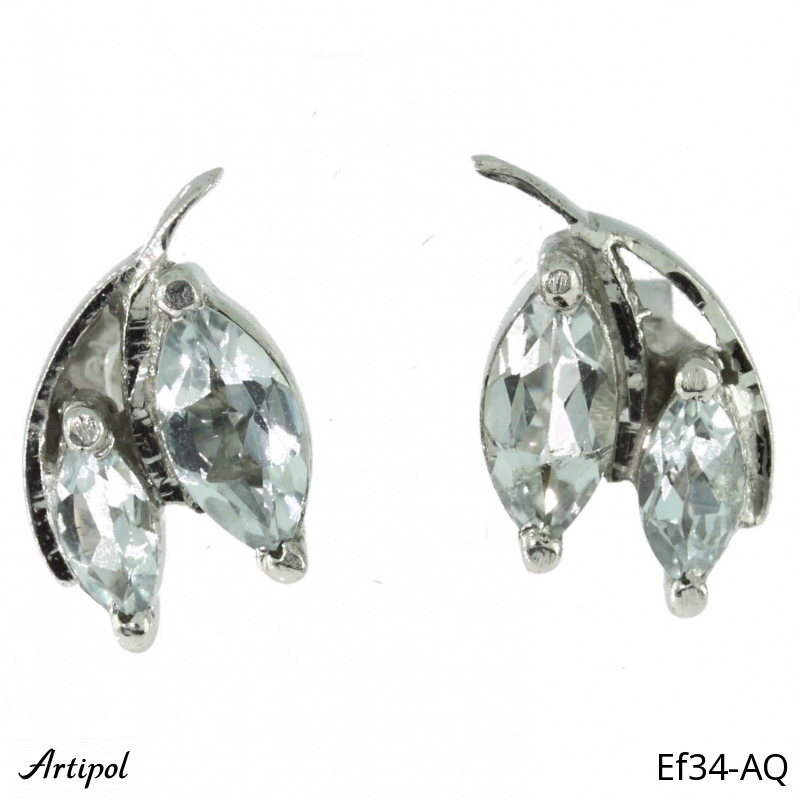 Earrings EF34-AQ with real Aquamarine