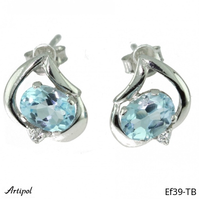 Earrings EF39-TB with real Blue Topaz