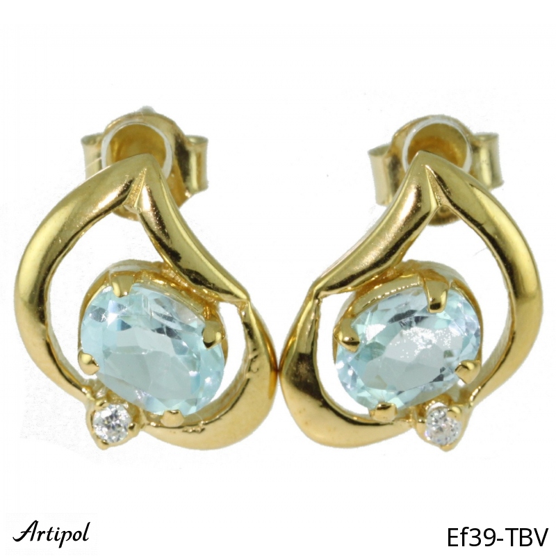 Boucles d'oreilles EF39-TBV en Topaze bleue véritable