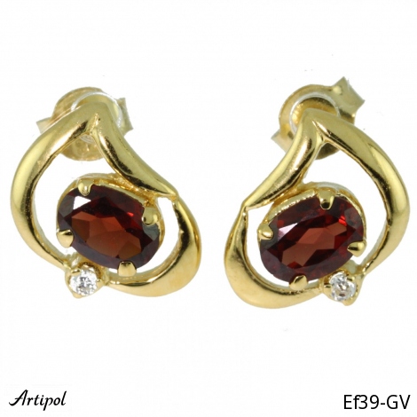 Ohrringe Ef39-GV mit echter vergoldetem Granat