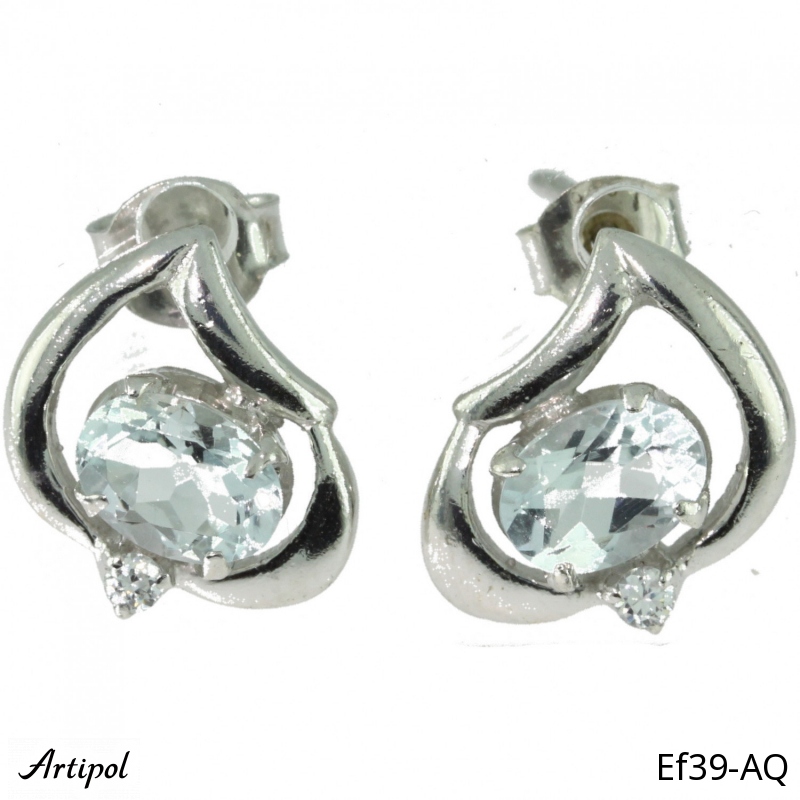 Earrings EF39-AQ with real Aquamarine