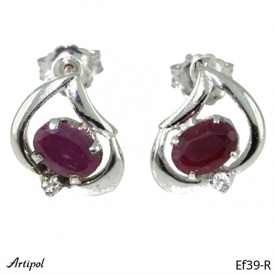 Earrings Ef39-R with real Ruby