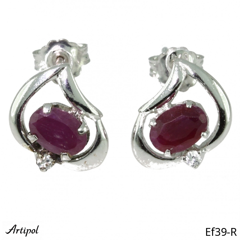 Earrings EF39-R with real Ruby