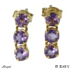 Earrings Ef30-AFV with real Amethyst gold plated