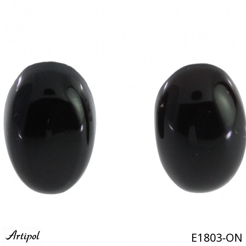 Earrings E1803-ON with real Black Onyx