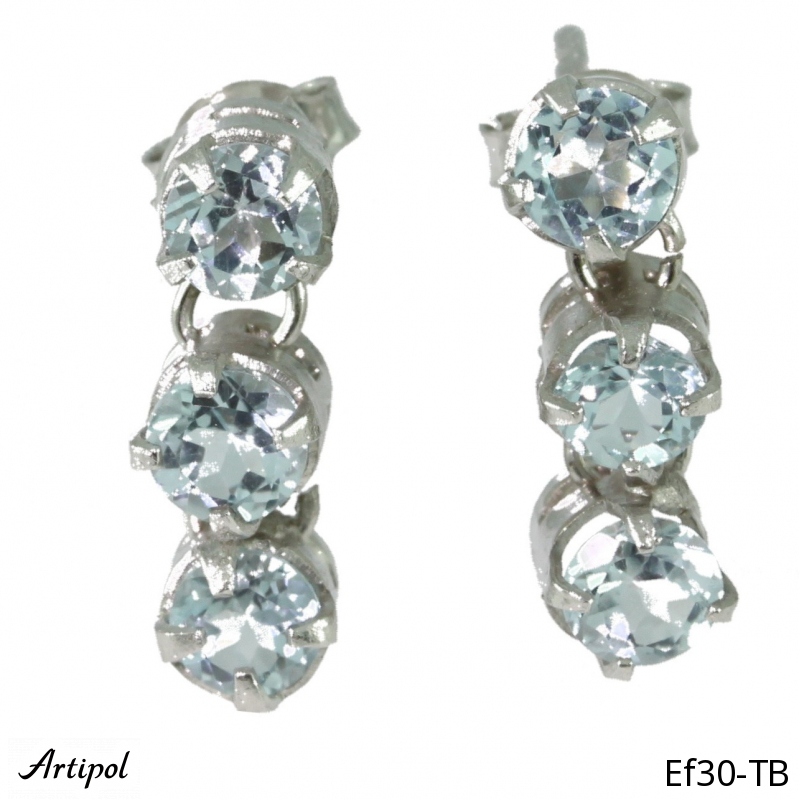 Ohrringe Ef30-TB mit echter blauem Topas