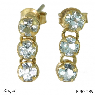 Earrings Ef30-TBV with real Blue topaz gold plated