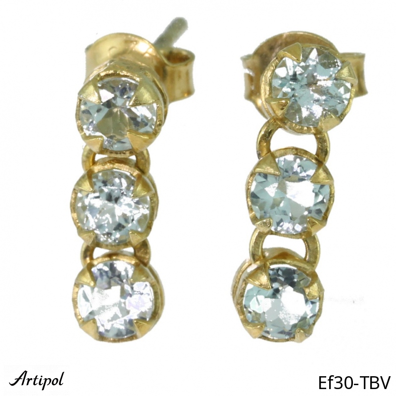 Boucles d'oreilles EF30-TBV en Topaze bleue véritable