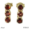 Earrings Ef30-GV with real Red garnet gold plated