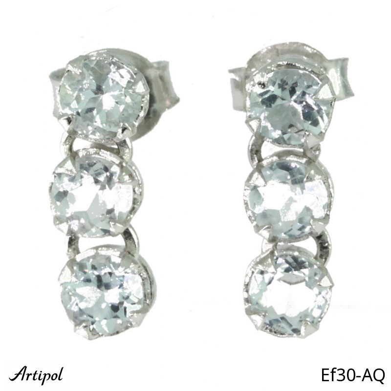 Earrings EF30-AQ with real Aquamarine