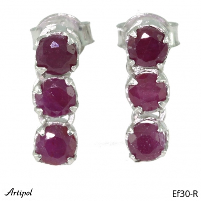 Earrings Ef30-R with real Ruby