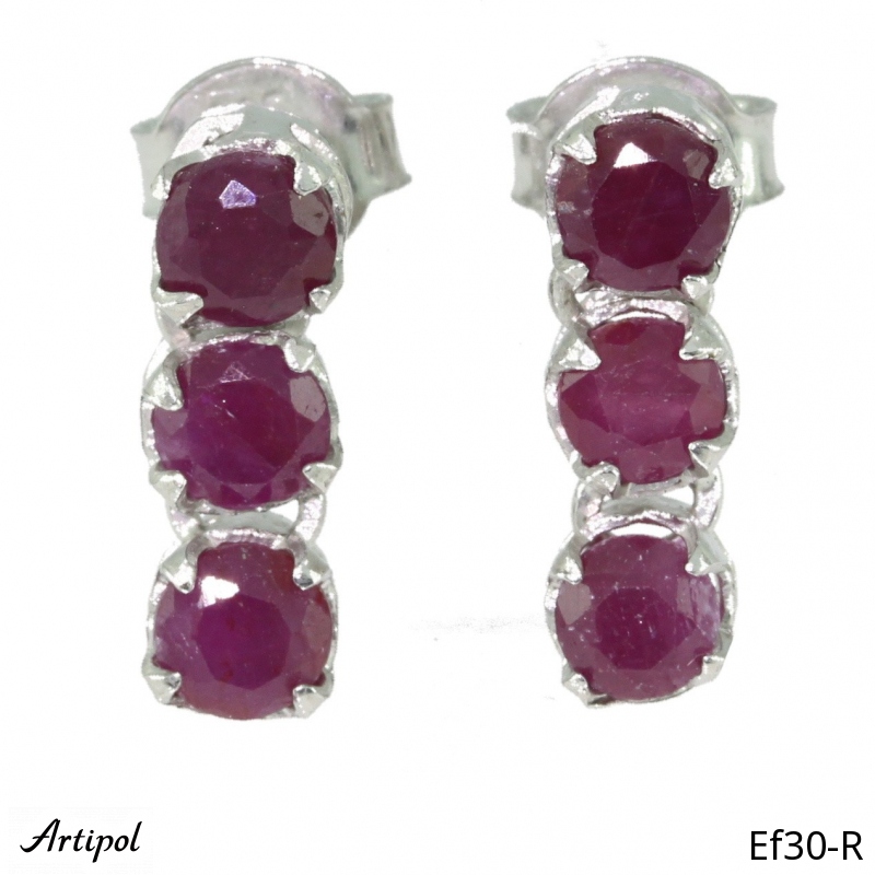 Earrings EF30-R with real Ruby