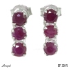 Earrings Ef30-R with real Ruby