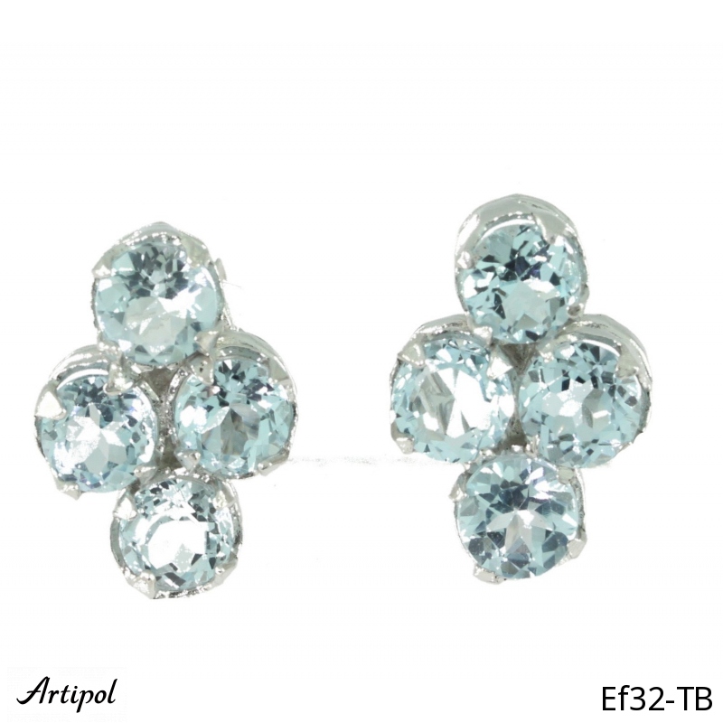 Earrings EF32-TB with real Blue topaz