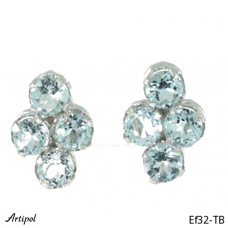 Earrings EF32-TB with real Blue Topaz